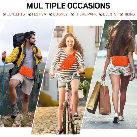 Fashion Fanny Packs, Waist Bag Orange - Picture 6 of 7